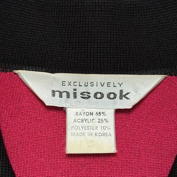 Misook Long Sleeve Cardigan Sweater Pink And Black Size Small - Picture 9 of 9